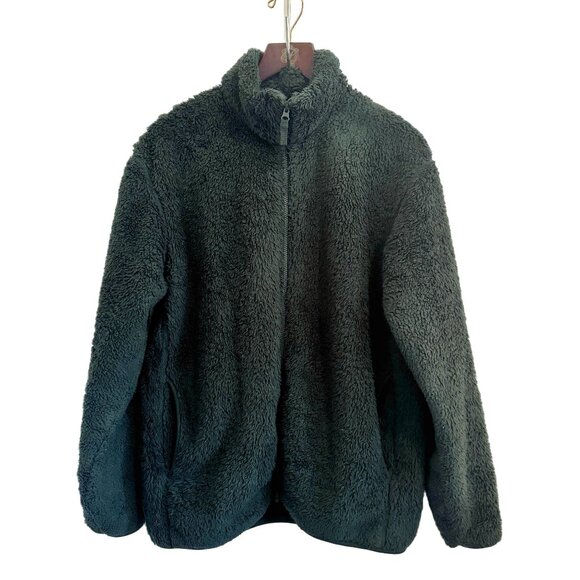 🌲 Uniqlo Fluffy Yarn Fleece Full-Zip Jacket | Size L - Picture 2 of 8
